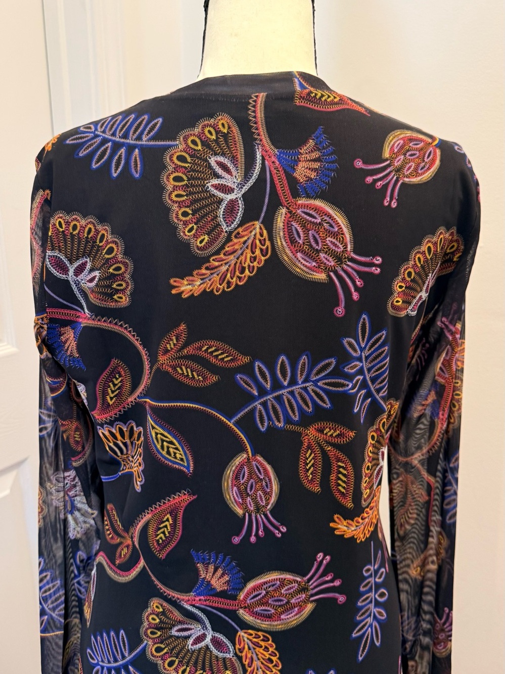 Johnny Was Shelly Floral-Print Mesh Midi Dress - Picture 9 of 16